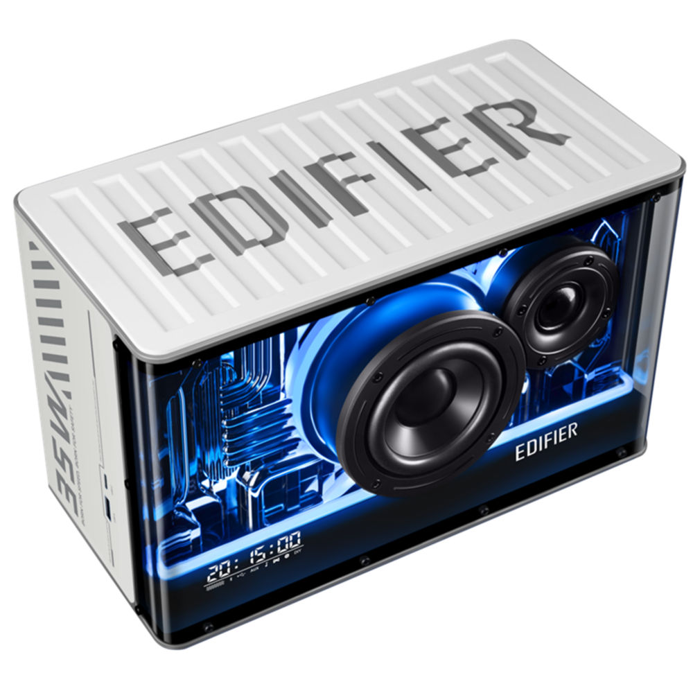 Edifier Qd35 White Tabletop Bluetooth Rgb Speaker With 35W Gan Charging