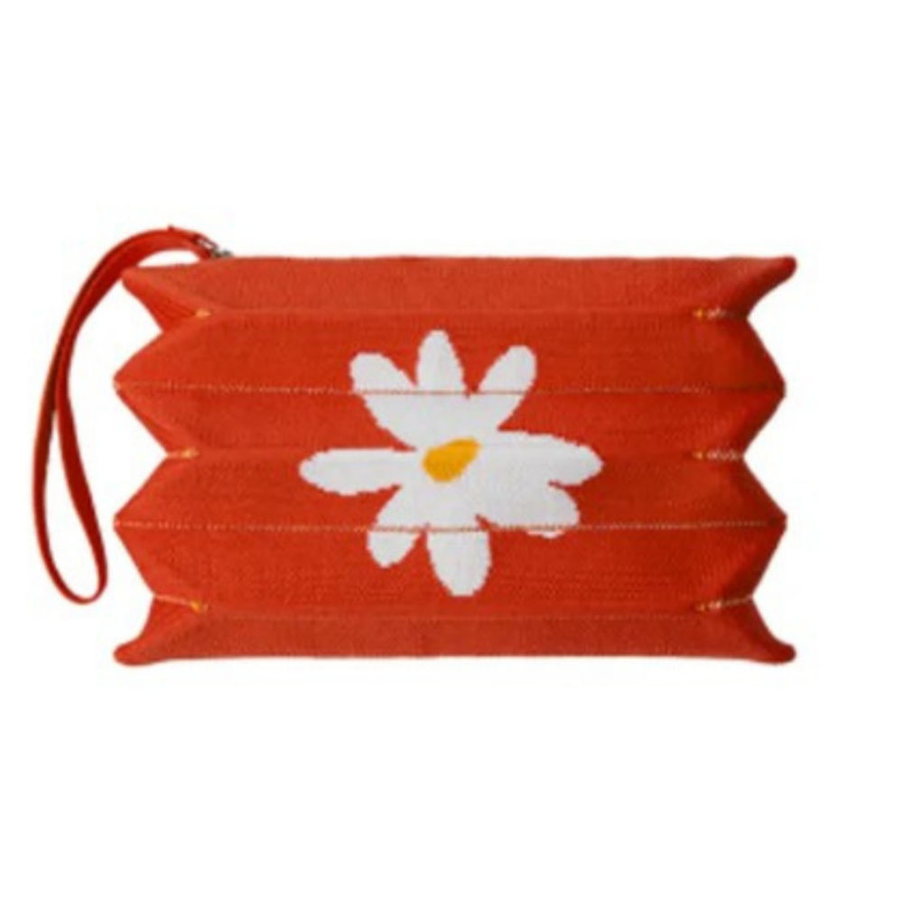 Lucky Pleats Knit Pouch S Daisy Garden - Sunset Rosé