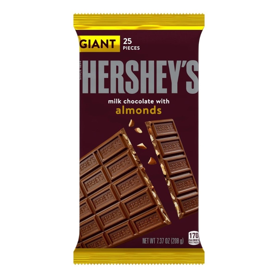 Hershey's Milk Chocolate with Almonds Giant Bar 208g
