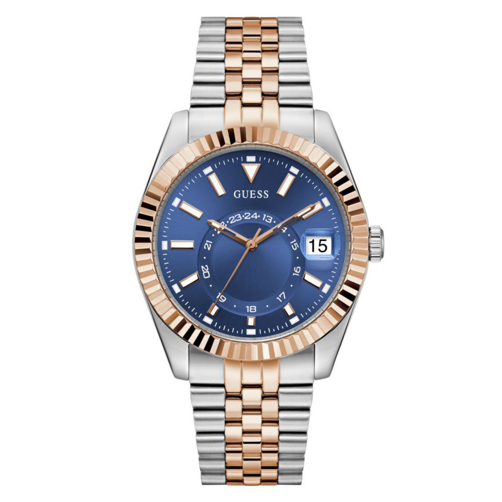 GUESS Men 42mm Rose Gold Case & Two-Tone Stainless Steel Watch (GW0977G5)