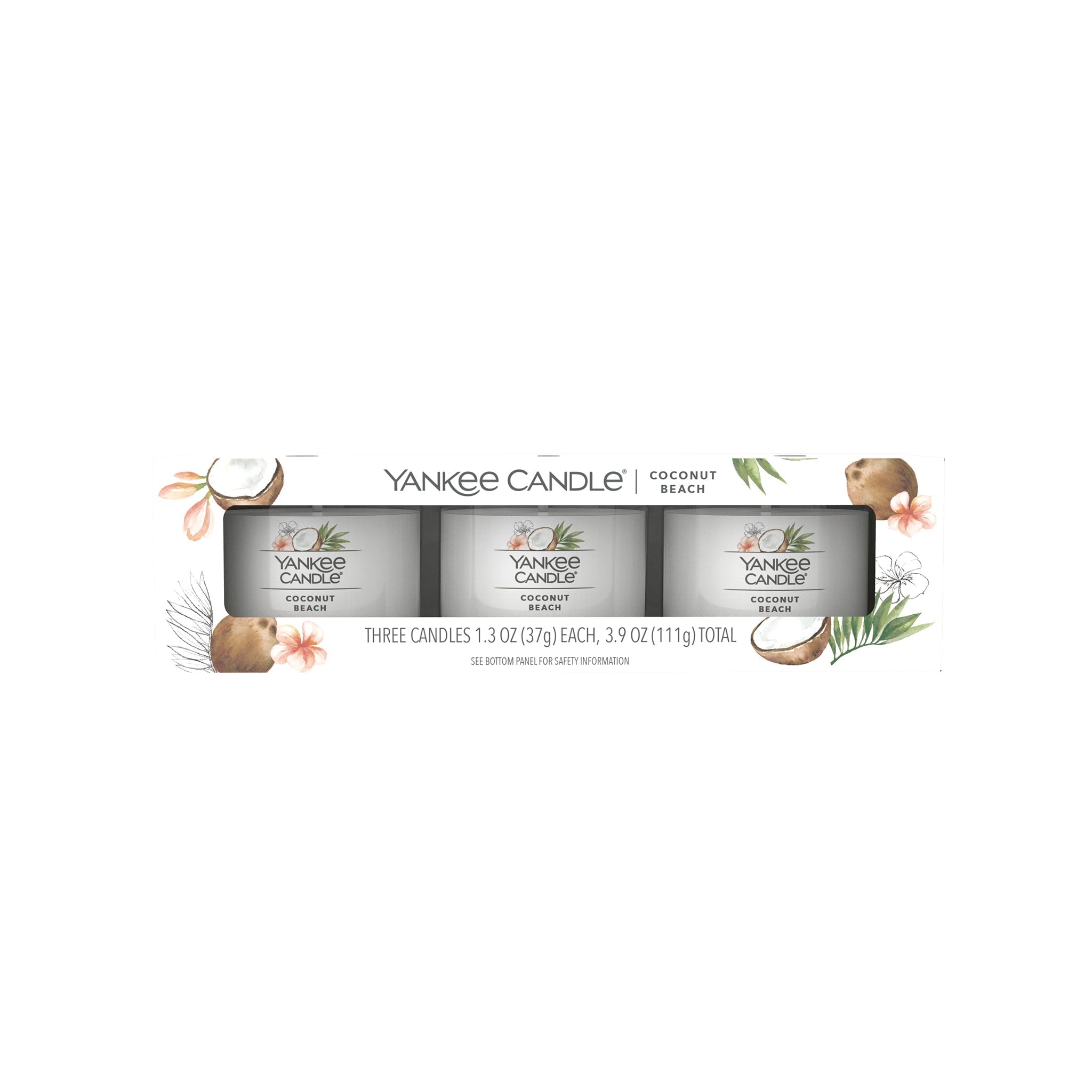 Yankee Candle 3 Pack Filled Votive Coconut Beach