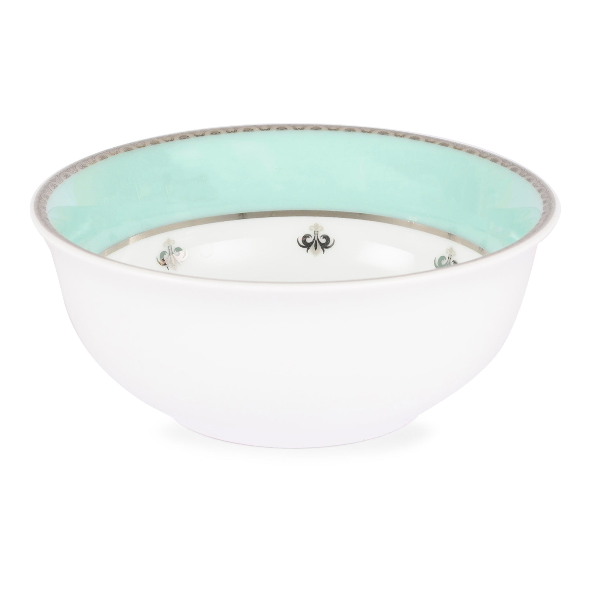 Hitkari Porcelain Jahanara Veg Bowl Set |6 Pcs |Service for 6 | Green